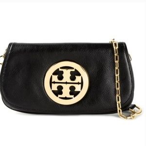 Tory Burch Black Logo Crossbody Clutch Purse